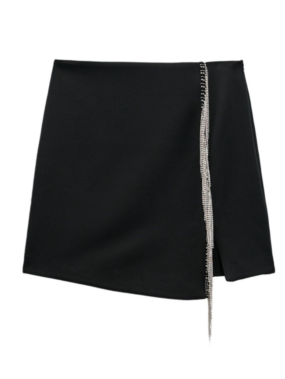 Zara Black Rhinestone Chain Mini Skirt ✨ Going Out Y2K Coquette